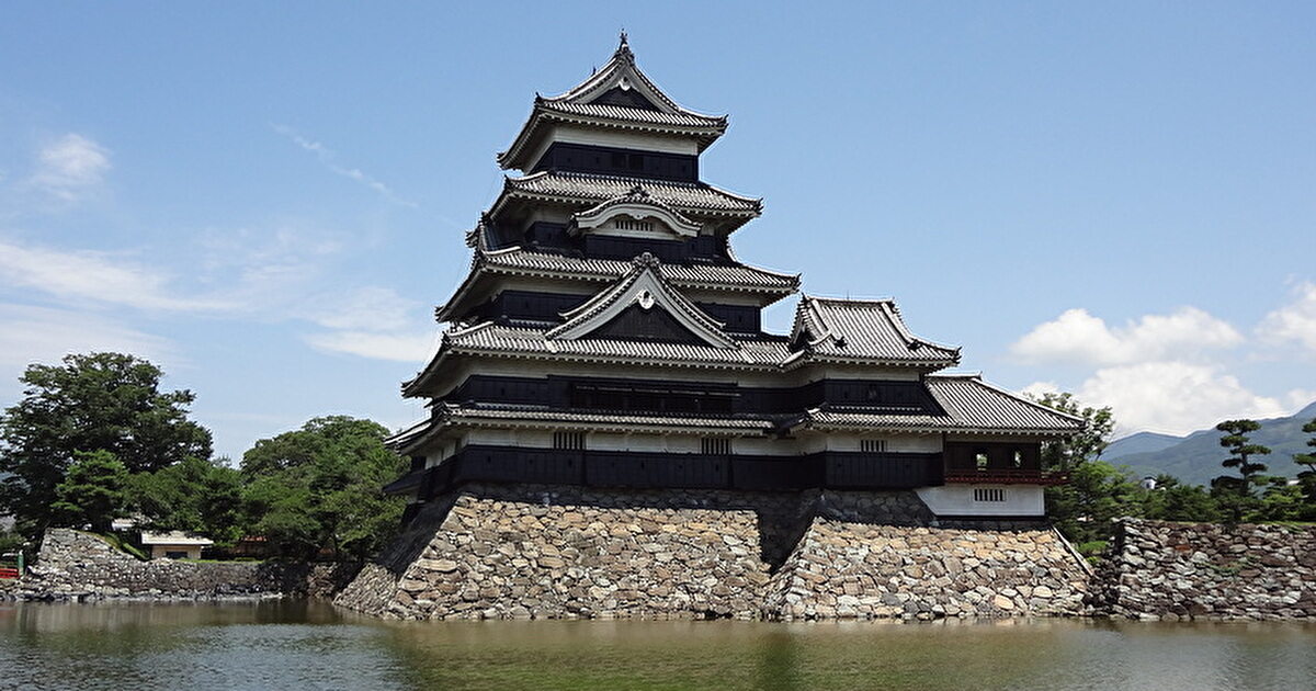 青空に映える松本城